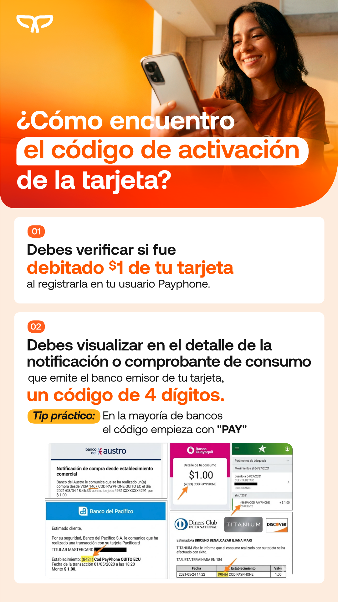 Ejemplo de código de activación